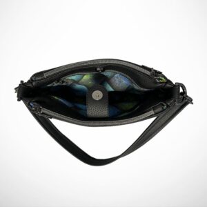 aries crossbody skulderveske i svart åpem