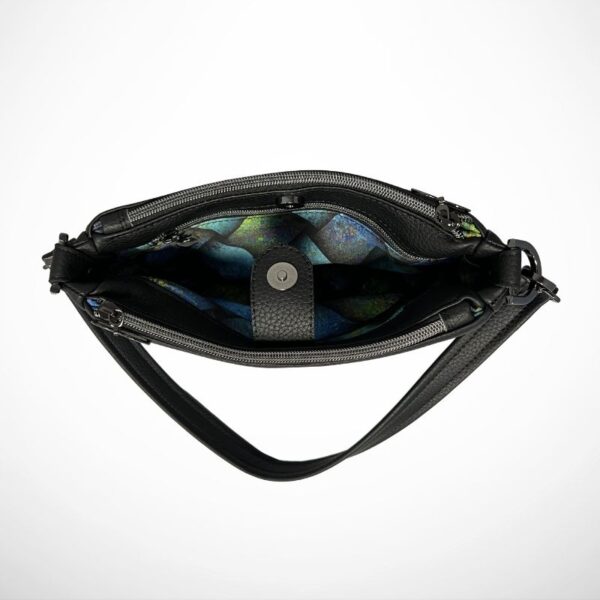 aries crossbody skulderveske i svart åpem